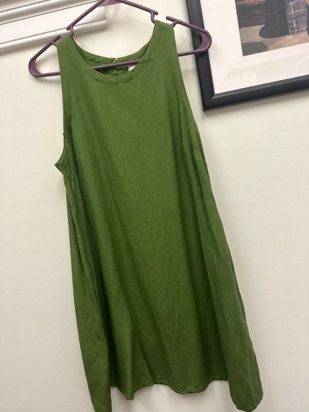 Green a line dress